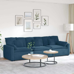 Sofá modular com almofadas azul