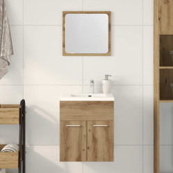 2 Pcs móveis de casa de banho deriv. madeira carvalho artisiano