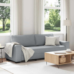 Sofá de 3 lugares 220x77x82 cm tecido cinza-claro