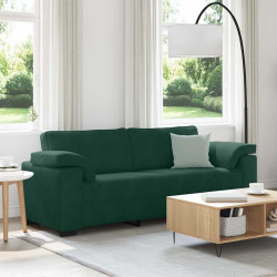 Sofá de 3 lugares 220x77x82 cm veludo verde-escuro