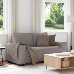Sofá de 2 lugares tecido 160x77x82 cm cinzento-acastanhado