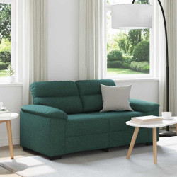 Sofá de 2 lugares 160x81x84 cm tecido verde-escuro