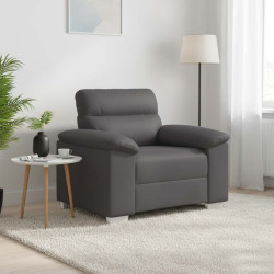 Poltrona 100x81x84 cm couro artificial cinzento