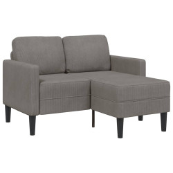 Sofá 2 lugares com chaise em l 125 cm linho cinzento-claro