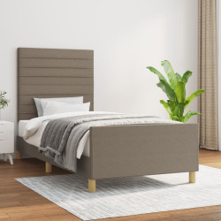 Estrutura de cama sem colchão 90x190 cm tecido cinzento