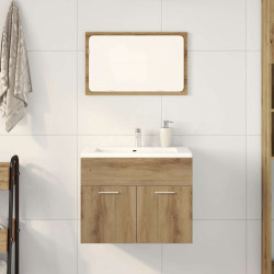 2 Pcs móveis de casa de banho deriv. madeira carvalho artisiano