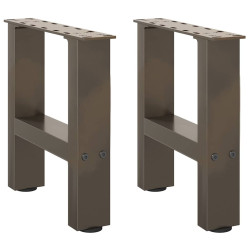 Pés para mesa de centro em aço natural, 2 peças, 30x(30-31) cm, aço