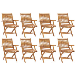 Cadeiras de jardim dobráveis 8 pcs madeira de teca maciça