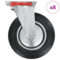 8 Pcs rodas giratórias 200 mm