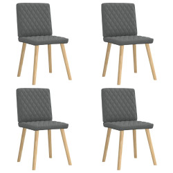 Cadeiras de jantar 4 pcs tecido cinzento-escuro