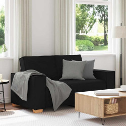 Sofá de 2 lugares preto 160x78x84 cm tecido