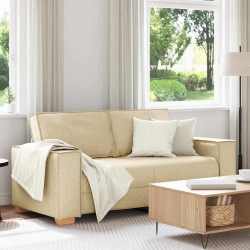 Sofá de 2 lugares em tecido creme 180x78x84 cm