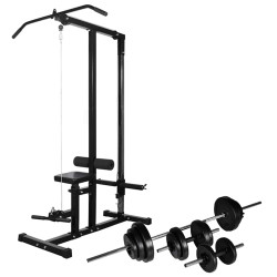 Torre musculação com conjunto barras e halteres 30,5 kg