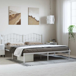 Estrutura de cama com cabeceira 183x213 cm metal branco