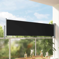 Toldo lateral retrátil para pátio 80x300 cm preto