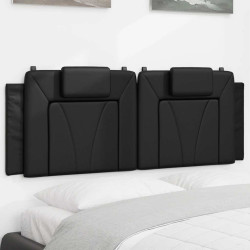 Almofadão de cabeceira viana 120 cm couro artificial preto