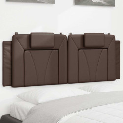 Almofadão de cabeceira viana 120 cm couro artificial castanho