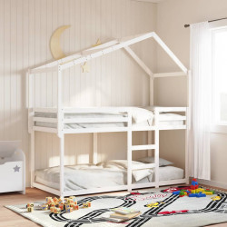 Telhado de cama infantil 213x95,5x144,5 cm pinho maciço branco