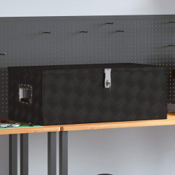 Caixa de arrumação 90x47x33,5 cm alumínio preto