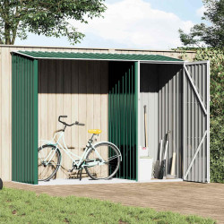 Abrigo de lenha para jardim 245x98x159 cm aço galvanizado verde
