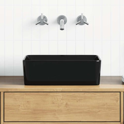 Lavatório 40x30x13 cm cerâmica preto