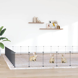 Gaiola p/ animais de 52 painéis c/porta 35x35 cm aço preto