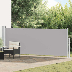 Toldo lateral retrátil para pátio 140x500 cm cinzento