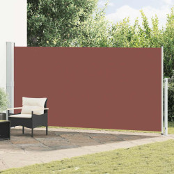 Toldo lateral retrátil para pátio 180x500 cm castanho