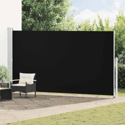 Toldo lateral retrátil para pátio 200x500 cm preto