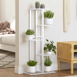 Suporte de vasos c/ 5 prateleiras 43x22x98 cm metal branco