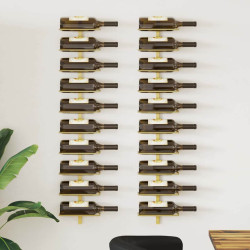 Garrafeira de parede para 10 garrafas metal dourado