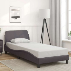 Estrutura de cama dover couro artificial 80x200 cm cinzento