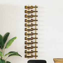 Garrafeira de parede para 12 garrafas ferro dourado