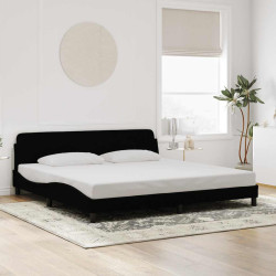 Estrutura de cama dover 200x200 cm veludo preto