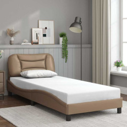 Estrutura de cama sem colchão hvar 90x200 cm couro artificial cappuccino