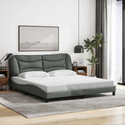 Estrutura de cama sem colchão hvar 180x200 cm tecido cinzento-escuro