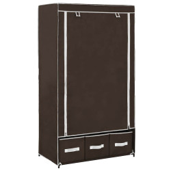 Roupeiro 87x49x159 cm tecido castanho