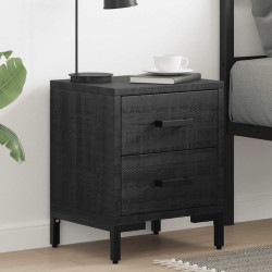 Mesa de cabeceira 36x30x45 cm pinho maciço preto