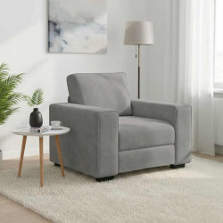 Poltrona 100x77x82 cm veludo cinzento-claro
