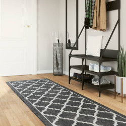 Tapete lavável 80x300 cm preto e branco