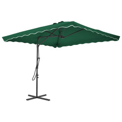 Guarda-sol de exterior com poste em aço 250x250 cm verde