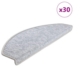 Tapetes de escada 30 peças 65x24x4 cm cinza claro semicircular grande