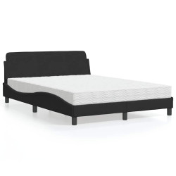 Cama com colchão dover 120x200 cm veludo preto