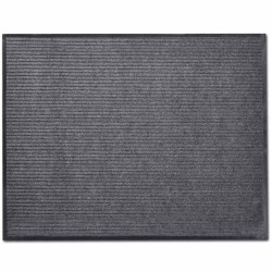 Tapete de porta cinzento 90 x 60 cm PVC