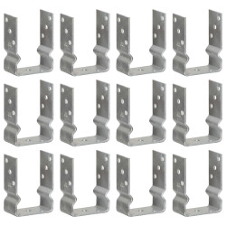 Âncoras para cerca, 12 unidades, prata, 10x6x15 cm, aço galvanizado