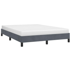 Estrutura de cama sem colchão, cinza escuro, 152x203 cm, tamanho queen, veludo