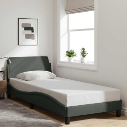 Estrutura de cama dover em tecido cinza escuro 90x190 cm