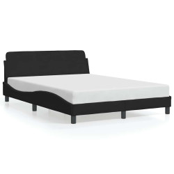 Estrutura de cama dover preta 135x190 cm em veludo