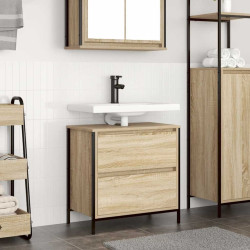 Gabinete para lavatório com gavetas, carvalho sonoma, 60x34,5x60 cm