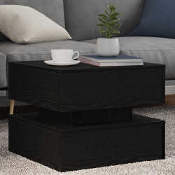 Mesa de centro com luzes LED, carvalho preto, 50x50x40 cm